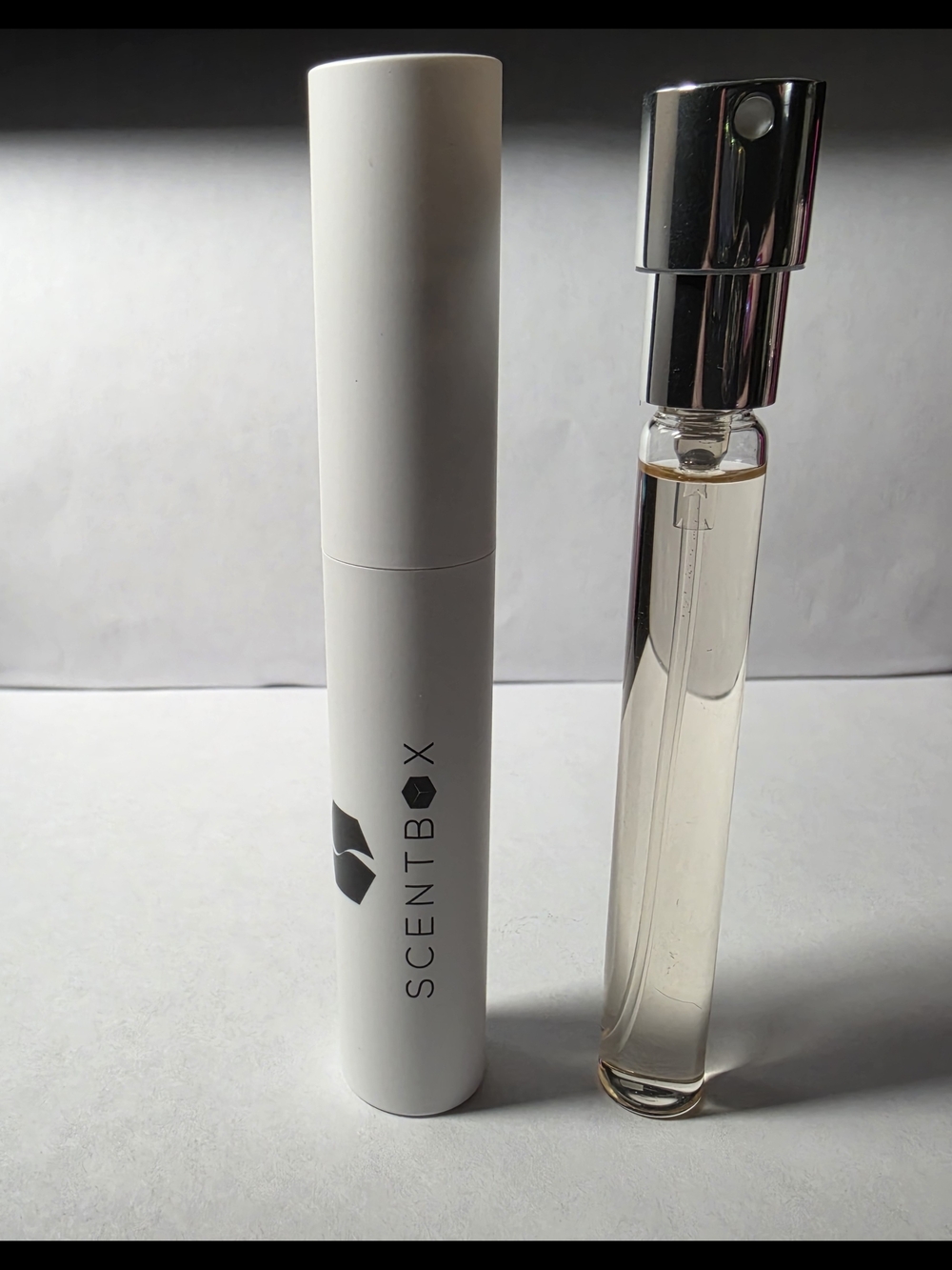 Scentbox Refillable Perfume Atomizer - White with Clear Glass Vial